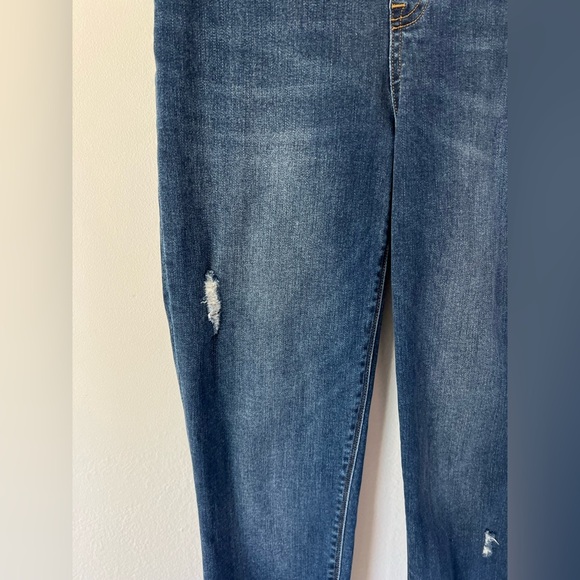 SPANX Distressed Denim Raw Hem Skinny Ankle Length Pull-On Jeans Size Small - Picture 5 of 10